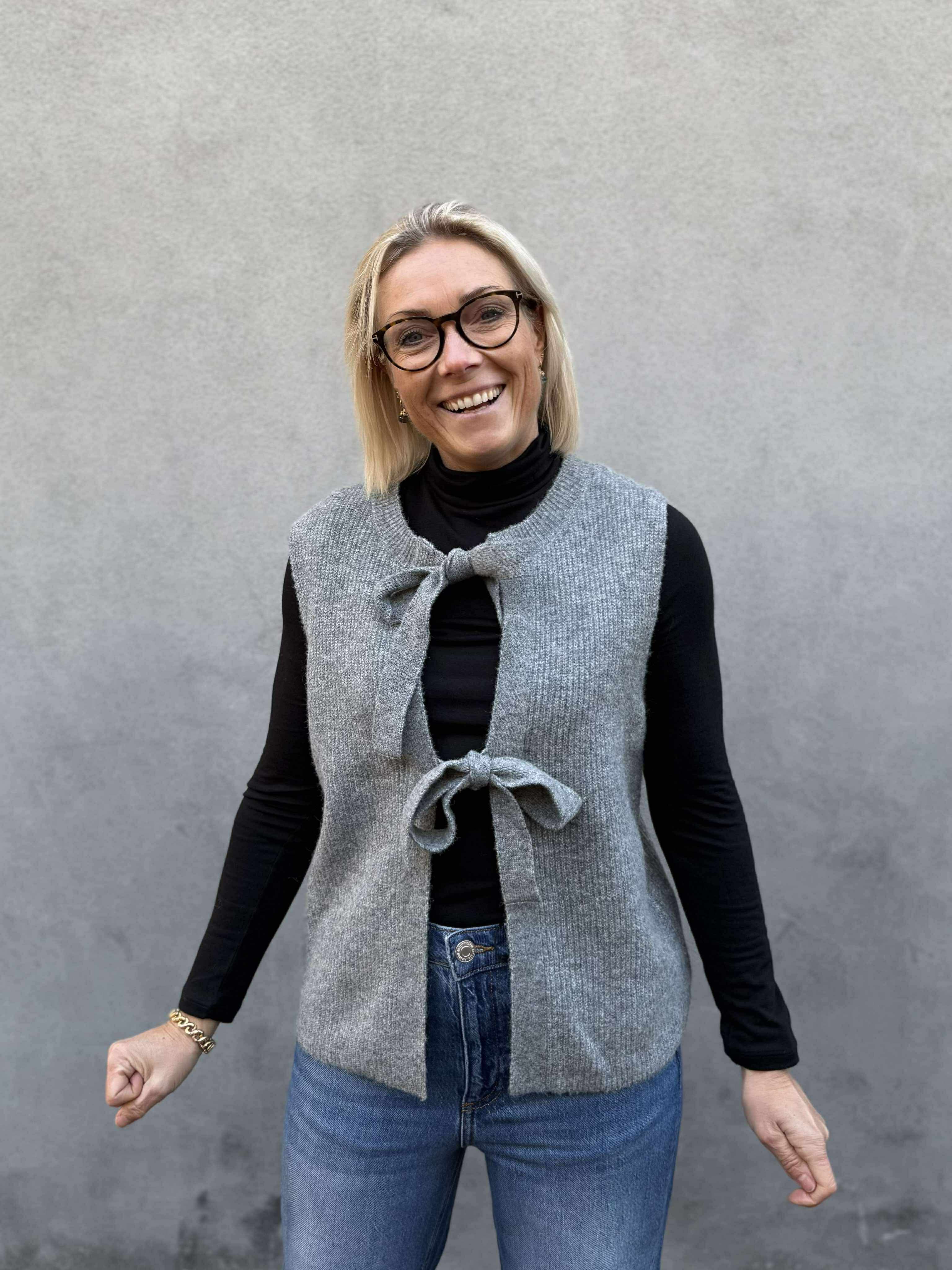 PCSILLY Knit Vest - Medium Grey Melange